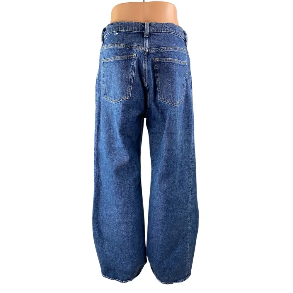& Other Stories Women's Blue High Waisted Baggy Wide Leg Denim Jeans Pants Sz 30